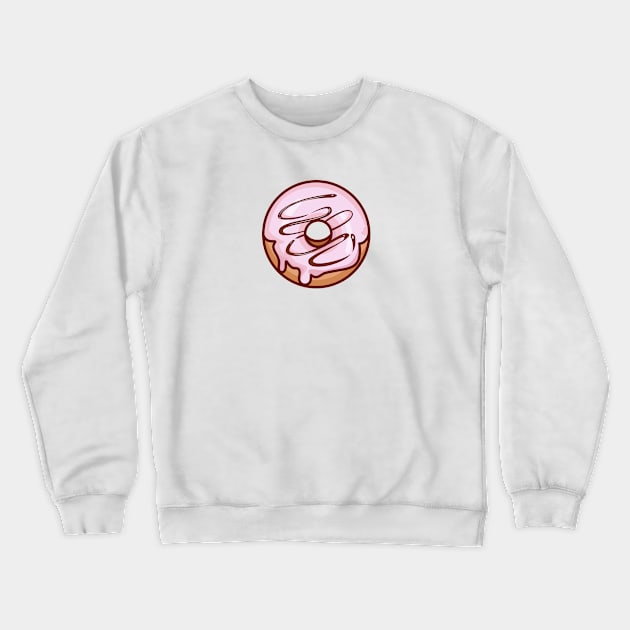 Strawberry Frosted Chocolate Drizzle Sweet Donut Crewneck Sweatshirt by Johnitees